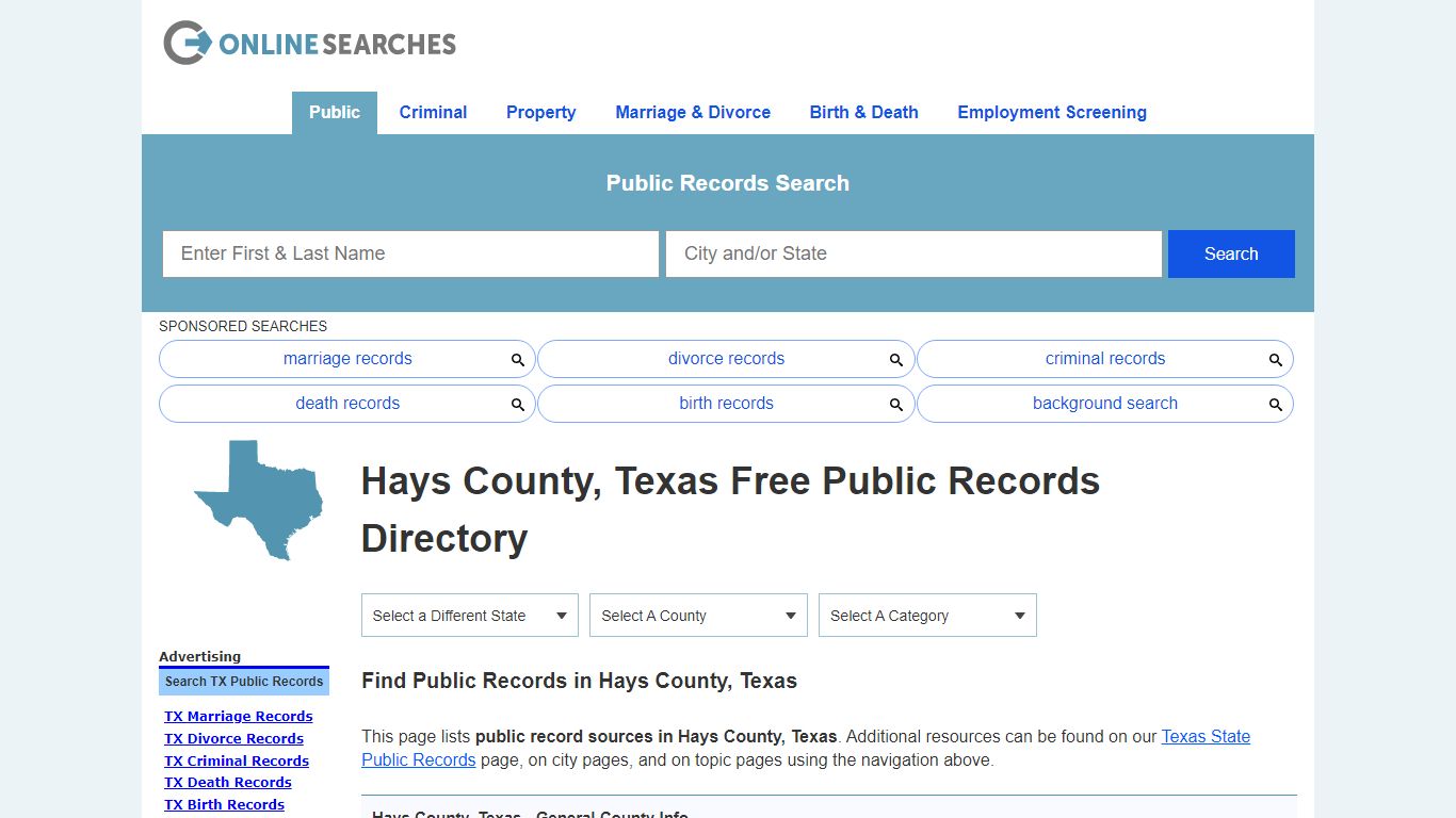 Hays County, Texas Public Records Directory