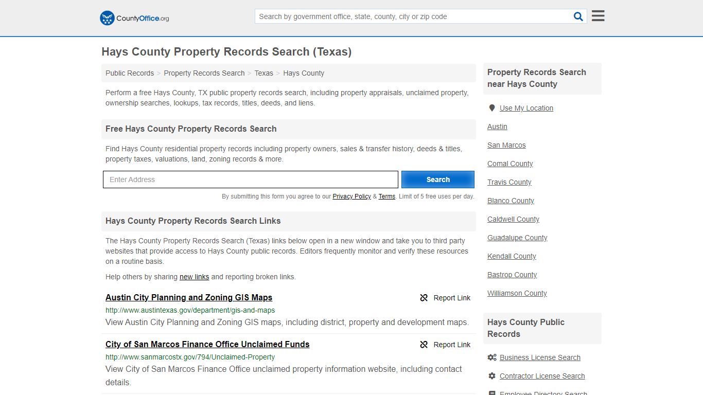 Property Records Search - Hays County, TX (Assessments ...